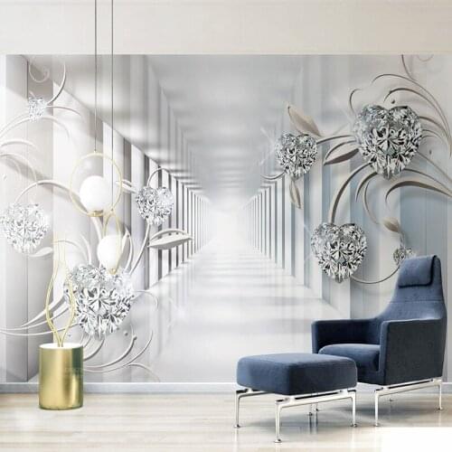 Custom Murals Wallpaper 3D Stereo Abstract Space Wall Cloth European Style Diamond Pattern Living Room TV Background Wall Papers