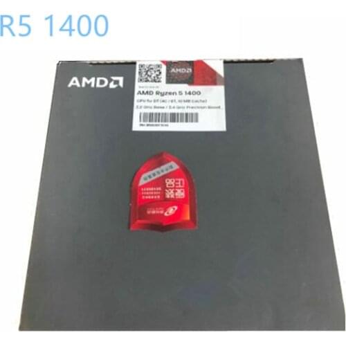 AMD Ryzen R5 1400 CPU Original Processor 4Core 8Threads Socket AM4 3.2GHz TDP 65W 10MB Cache 14nm DDR4 Desktop YD1400BBM4KAE