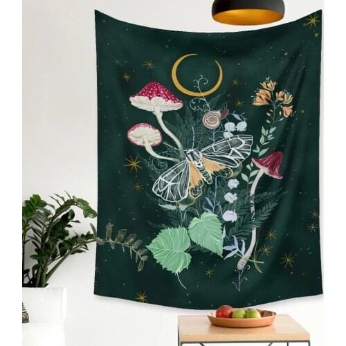 Psychedelic Floral Tapestry Buttefly Wall Hanging Home Throw Rug Blanket Carpet Home Decor Wall Cloth Mandala Hippie Room Decor