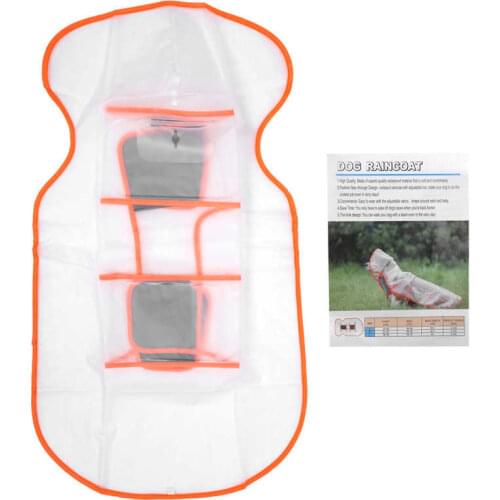 Pet Backpack Comfortable Dog Pet Carrier Backpack Dog Raincoat Windproof See‑Through Four Feet Hooded Rain Clothing for