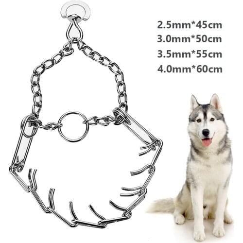 45/50/55/60cm Adjustable Pet Dog Metal Pinch Prong Choke Training Chain Collar Pet Dog Supplies Detachable Stimulate Chain