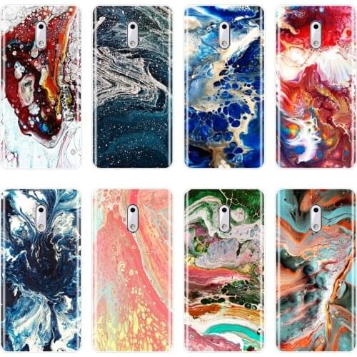 Marble Blue Stone Texture Luxury Aesthetic Cool Phone Case Silicone For Nokia 1 2 3 5 6 8 Soft Back Cover For Nokia X6 7 Plus