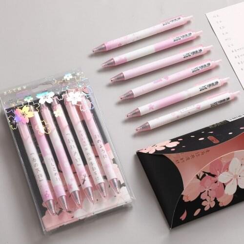 Pen Sky Starry Ballpoint Star Black Color Gel Ink Pens Cherry Flower Galaxy Nebula Dream Explore Office School
