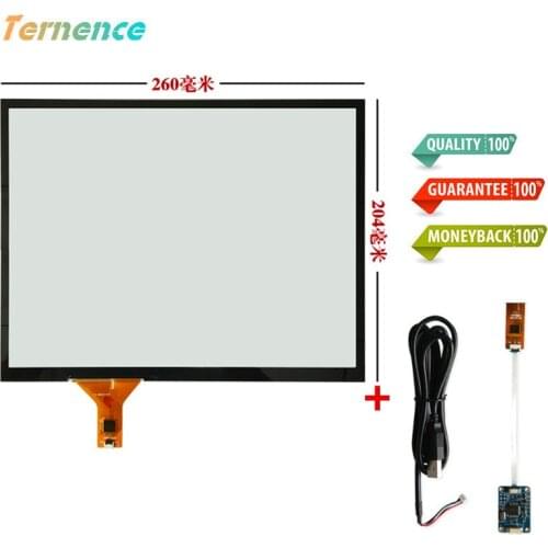 Skylarpu 12''inch Capacitive touchscreen 260mm*204mm touch panel Glass Digitizer handwritten Screen driver board set USB cable