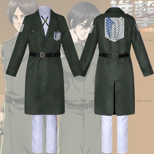 Aot Uniform Levi Ackerman Cosplay Costume Attack on Titan Trench Shingeki No Kyojin Scouting Legion Hange Sasha Mikasa Outfit