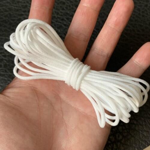 10M 3mm 5mm White Elastic Band Rope Rubber Band String Ear Cord Round Elastic Band DIY Clothing Craft Accessories