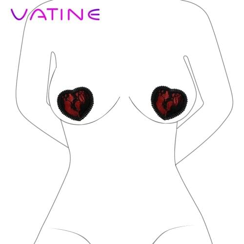 VATINE 1 Pair Nipple Covers Backless Bra Pad Lace Breast Petals Chest Stickers Tassels Heart Shape Sex Toys For Women