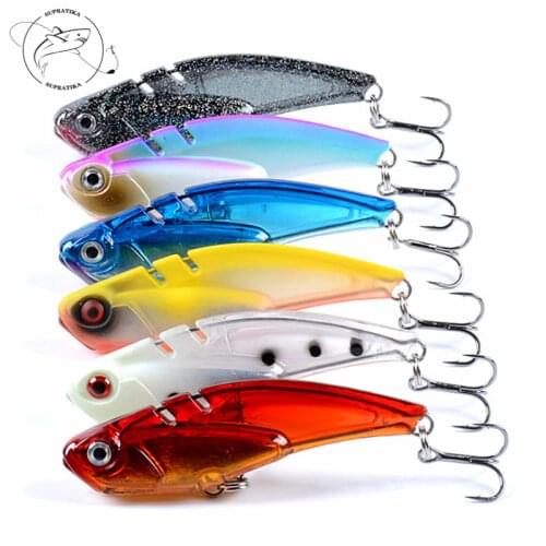 VIB 3D Eyes 6pcs/set 19.3g/6.9cm Sharp Hook Wobblers Bionic Bait Anti-corrosion Shiver Swimming Plastic Hard Bait With BKK 8