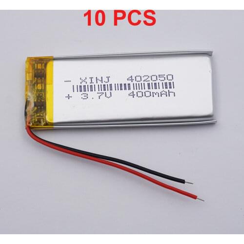 XINJ 10pcs 3.7V 380mAh Li lithium-polymer battery li po Li ion cell 402050 For DIY GPS Sat Nav Camera Solar Lamps MP4 DVC DVR