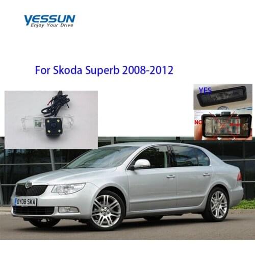 Yessun CCD Rear View Camera For Skoda Superb 2008-2012 Parking Reverse Backup 4 LED CAMERA Car license plate