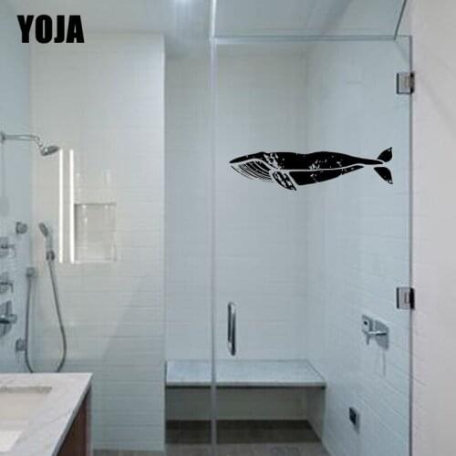 YOJA 7x26.1CM Bathroom Shower Whale Decal Decoration Home Room Kitchen Wall Sticker G2-0522
