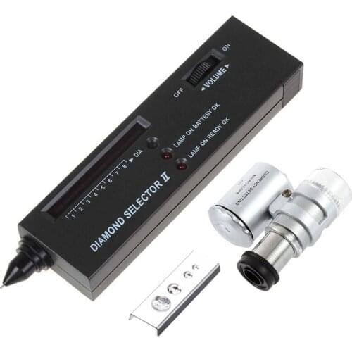 Jeweler Diamond Tool Kit : Portable Diamond Tester - 60X Illuminated Loupe
