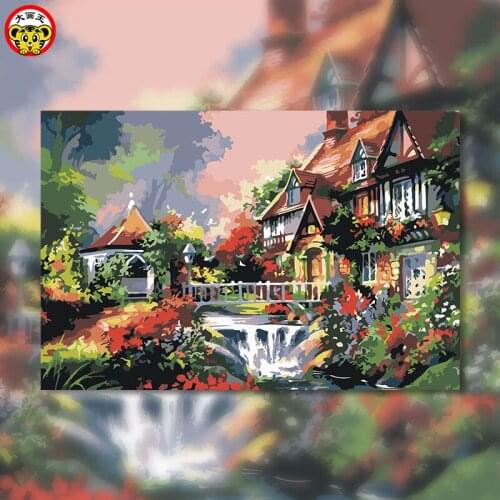 Painting by numbers art paint by number Big picture king diy oil European beautiful scenery living room room decoration painti