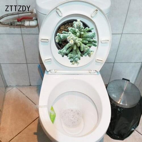 ZTTZDY 20.8*22.7CM Green Plant Pot Bathroom Toilet Seat Sticker Home Room Wall Decor T2-0719