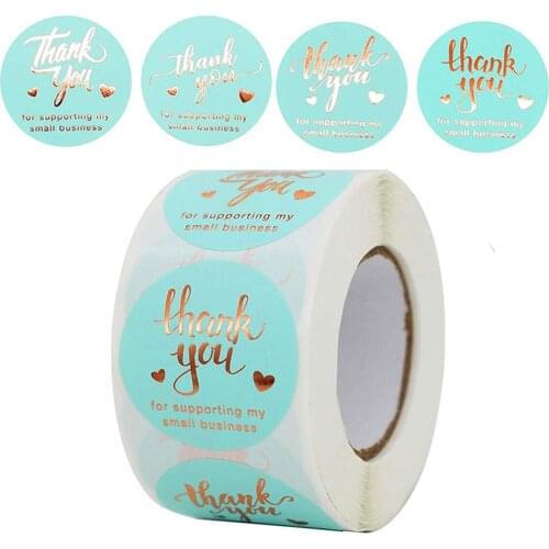 1 Roll Thank You Stickers Scrapbooking Seal Labels Small Business Handmade Sticker For Christmas Gift Decor Stationery