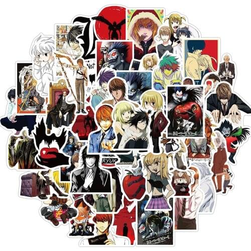 50PCS DEATH NOTE Anime Cartoon Stickers Graffiti Skateboard Fridge Guitar Laptop DIY Waterproof Decals Sticker Cool Toys for Kid