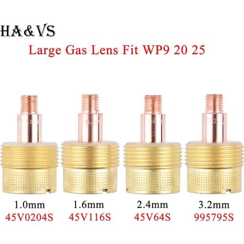2/5Pcs 1.0/1.6/2.4/3.2mm Large Gas Lens Collet Body 45V0204S 45V116S 45V64S 995795S For TIG WP9/20/25 Welding Torch Accessories
