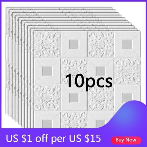 3D Stereo Wall Stickers Self-adhesive Ceiling Decorative Panels Roof Foam Wallpaper Living Room Home Decor Bedroom TV Background