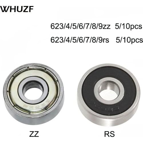 5/10PCS Ball Bearing 623rs zz 624rs 625zz RS 635ZZ 626zz RS ZZ 3D Printers Parts Deep Groove Flanged Pulley Wheel imprimante 3d
