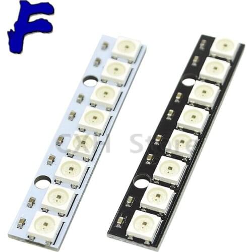 8 channel WS2812 WS2812B WS 2811 5050 RGB LED Lamp Panel Module 5V 8-Bit Rainbow LED Precise