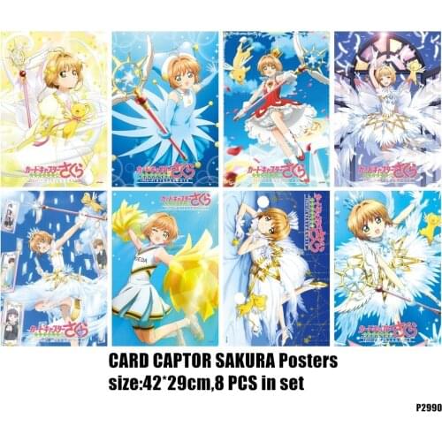 Anime CARDCAPTOR SAKURA Posters Included 8 Different Pictures 8pcs/Lot CARD CAPTOR Poster Sizes 42x29 CM