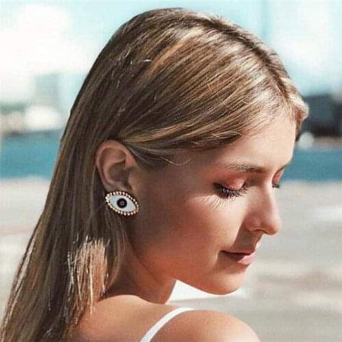 Ahmed New Design Punk Eye Stud Earrings for Women Girl Fashion Trendy Bohemian Brincos Gold Earrings Christmas Gift Jewelry Hot