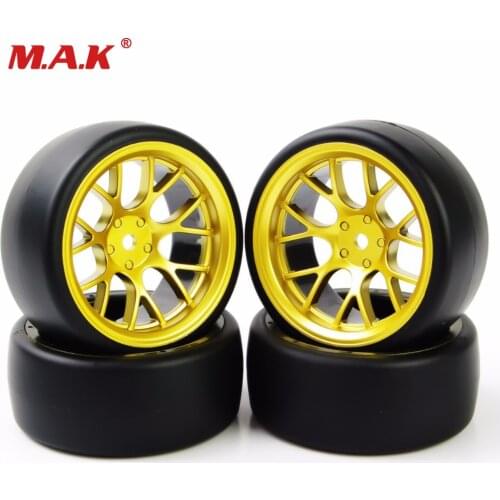 RC 1:10 On Road Car 6mm Offset 12mm Hex Accessory 4Pcs RC Car Tires 1/10 Drift Tires Wheel Hub Rim For HSP HPI
