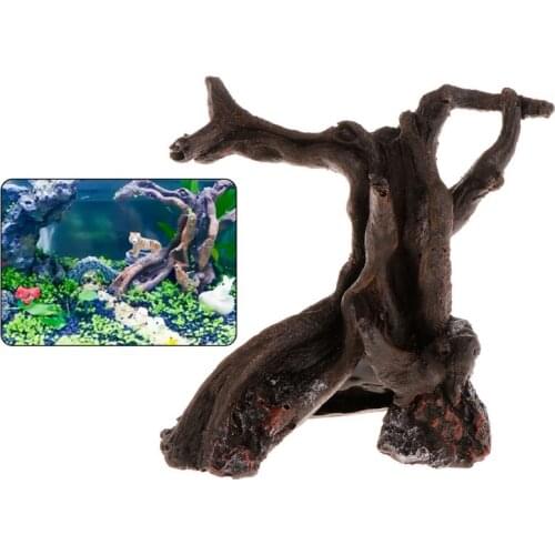 Aquarium Dead Wood Wooden Artificial Resin Fish Tank Decoration Ornaments Plant Landscape Tree Reptile Case Stump Root Decor Sup