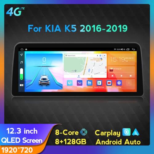 New QLED Screen 12.3inch 1920*720 6G+128G Android 10.0 Car multimedia GPS player For KIA K5 2016-2019 TPMS Carplay+Android Auto
