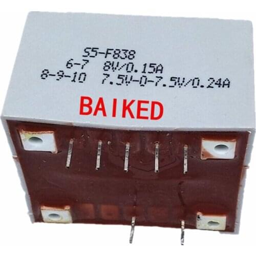 BingZi T70/B S5-F838 1-3 AC 220V/50Hz 6-7 8V/0.15A 8-9-10 7.5V-0-7.5V/0.24A 5VA Soldiers word transformer