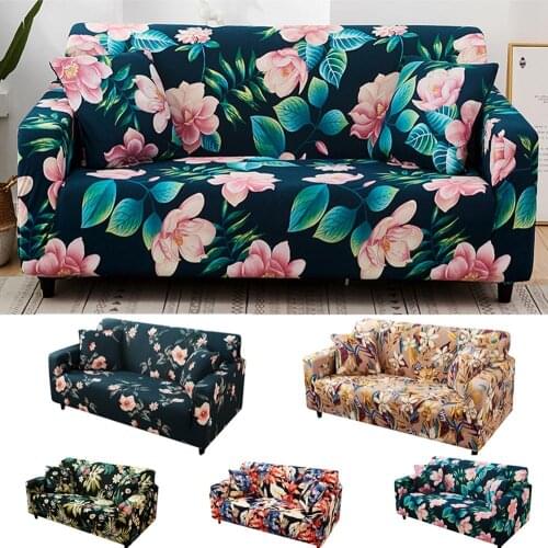 Flower Leaves Slipcovers Sofa Cover for Living Room All-inclusive Elastic Stretch Sectional Corner Sofa Couch Cover Slipcovers