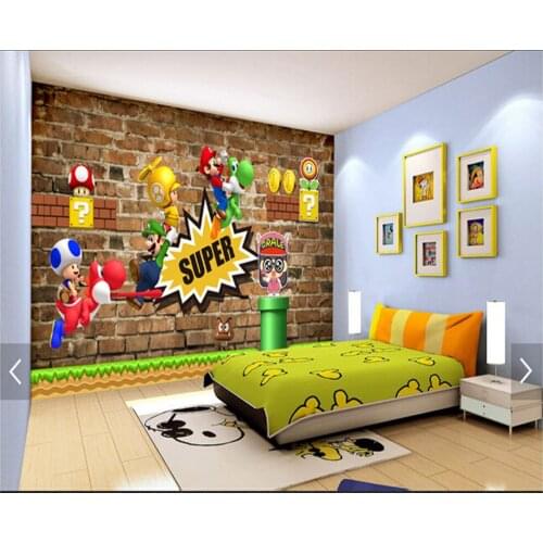Custom children wallpaper,Super Mary,3D cartoon murals for childrens rooms living room sofa backdrop waterproof wallpaper