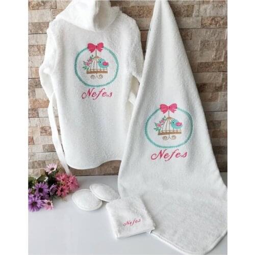 Jaju Baby Birdcage and Name Engraved Bathrobe SET