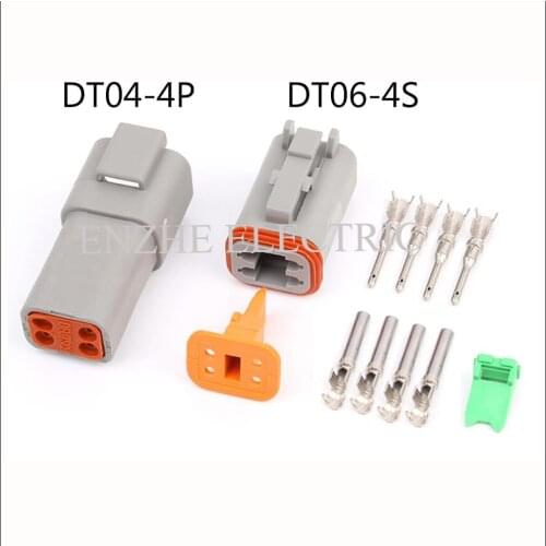 DT series 1 set female+1 set male connector Include terminal DT06-4S/DT04-4P 4 pin connector cable plug socket DJ7041-1.6-11/21