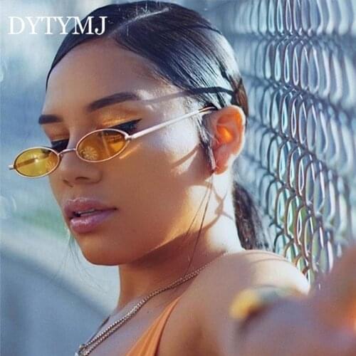 DYTYMJ Retro Alloy Sunglasses Women Brand Designer Sun Glasses Women Small Frame Sunglasses Women Vintage Gafas De Sol Mujer