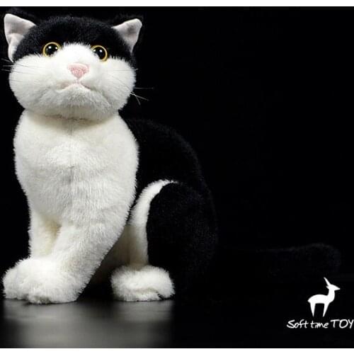 Simulation friesian cat doll cute cow cat doll chinese garden cat plush toy simulation animal