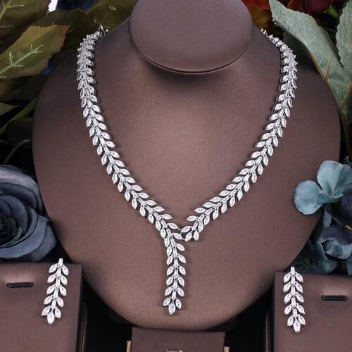 Janekelly2pcs Bridal Zirconia Full Jewelry Sets For Women Party, Luxury Dubai Nigeria CZ Crystal Wedding Jewelry Sets