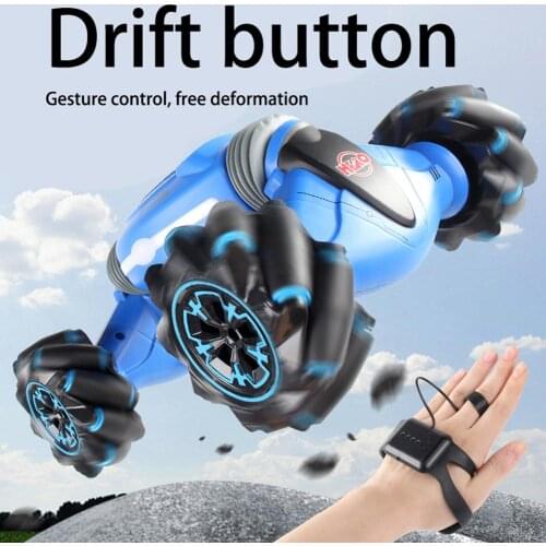 JJRC 2.4G RC Gesture Induction Twisting Off-Road Stunt Drift Deformation Buggy Car with Music LED Toy Kids Children gift