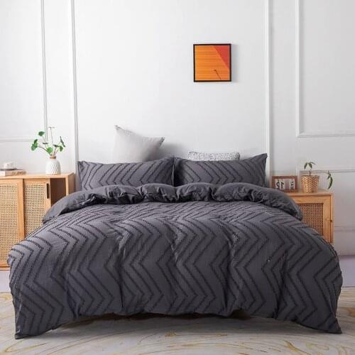 Double Duvet Cover Set Plain Dyed Plaid Pattern Comforter Cover With Pillowcase Queen Size De Ropa De Cama Bed Cover Sets