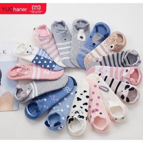 Korean Female Kawaii 3D Harajuku Animal Casual Print Pink Pig/Dog/Cat Summer Chaussettes Cotton Shirt Cute Funny Socks Women