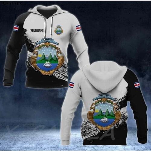 COSTA RICA COAT OF ARMS Country Flag 3D Printed Man Female Zipper HOODIE Pullover Sweatshirt Hooded Jersey Tracksuits