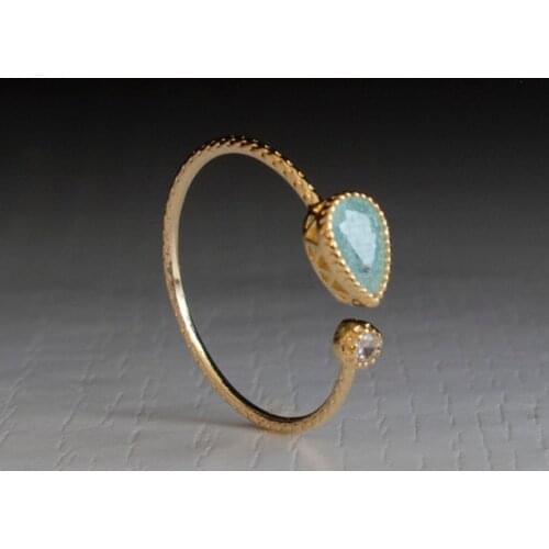 MENGYI Exquisite Creative Opening Adjustable 9 2 5 Color / Golden Ring,Inlaid With Water Drop Zircon Womens Daily Jewelry Gift