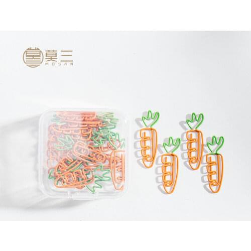 Cute Stationery Carrot Shaped Paper Clip Geometric Modeling Multi Functional Korean Lovely Kawaii Carrot Paper Clips Decorative