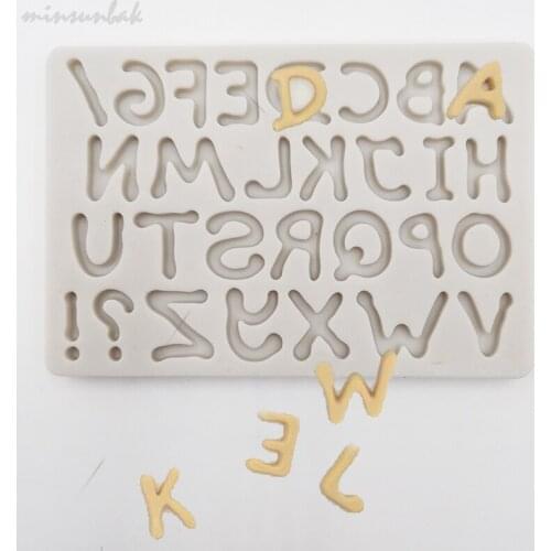 Minsunbak New Art 26 Capital Letter Silicone Fondant Mold DIY Birthday Wedding Cake Decoration Tool Chocolate Gumpaste Mould