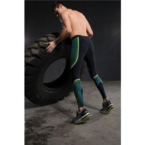 Mens sport calf length pants basketball compression tights athletic gym bottoms Run running tracksuit elastic jogging pants