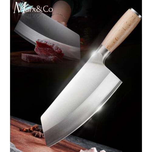 Cleaver Kitchen Knife Chef Meat Chopper Chef meat Knife 7 inch 7Cr17 stainless steel high carbon Wooden Handle cooking tool