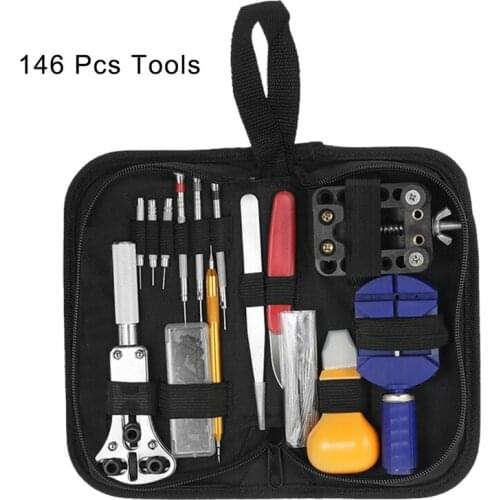 146Pcs Watch Repair Tools Opener Remover Spring Bar Watch Repair Parts Screwdriver Clock Watch Repair Tool Kit Watchmaker Tools