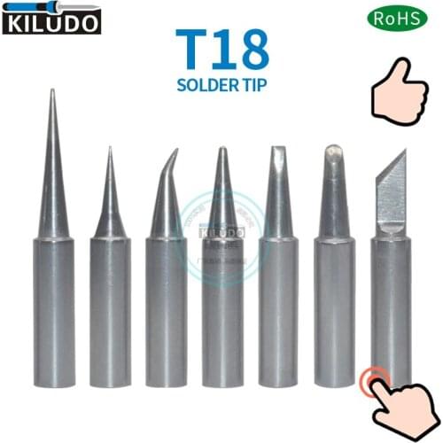 Kiludo 5pcs T18 series soldering Tip for hakko fx-888/888D Iron Tip FX-8801/8802/8803