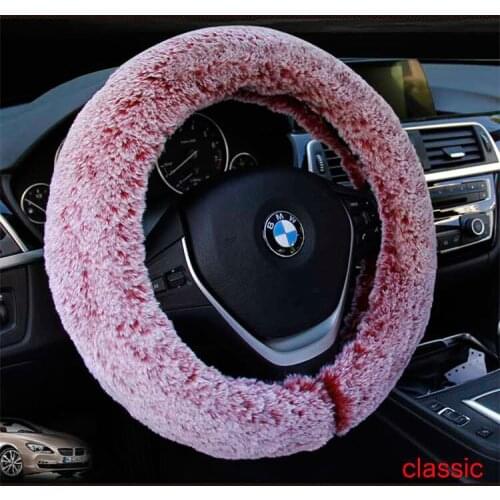 New Winter Car Suv Steering Wheel Cover Lady Girl Gift Man Gray Faux Fur Super Soft Steering Wheel Cover Fashion Style Purple