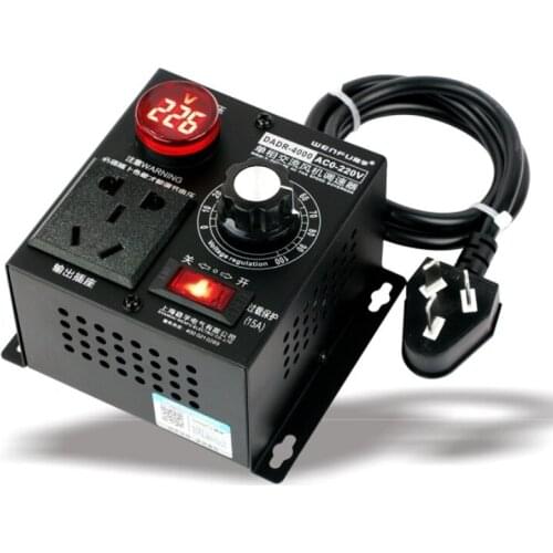 AC 0-220V 4000W Single-phase Motor Speed Governor Voltage Regulator Fan Speed Adjustable Switch Thermostat With Voltmeter 4KW